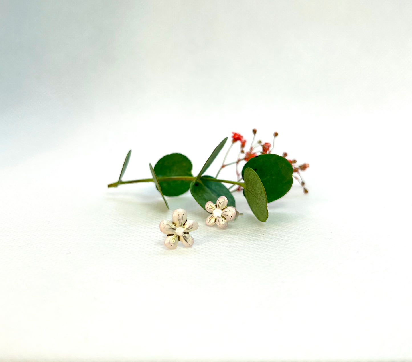 White Flower Earrings