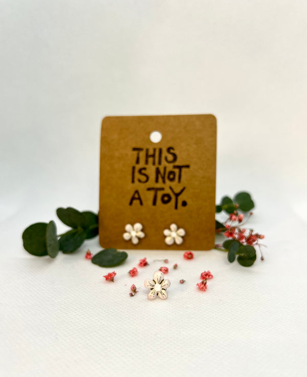 White Flower Earrings