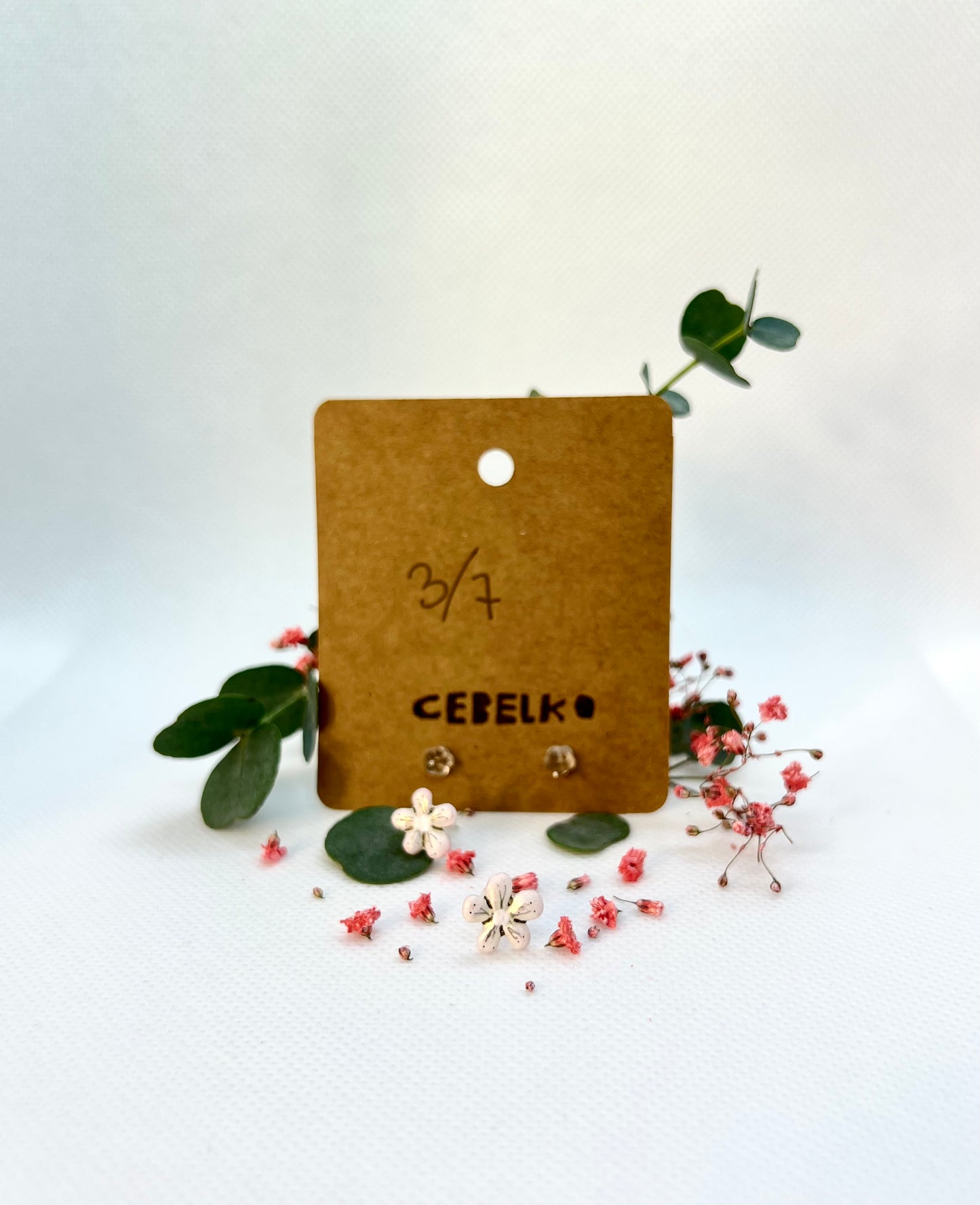 White Flower Earrings