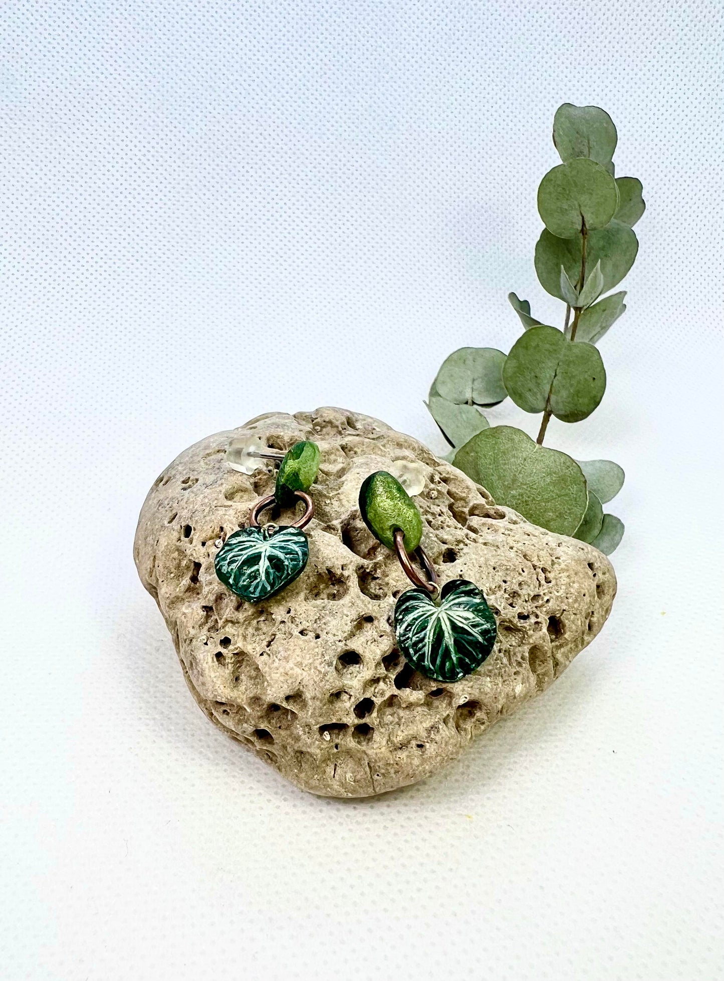Anthurium leaf earrings