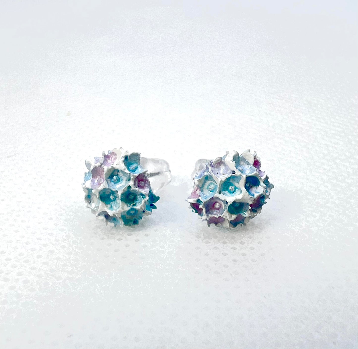 Baby Pink & Baby Blue Hydrangea Earrings