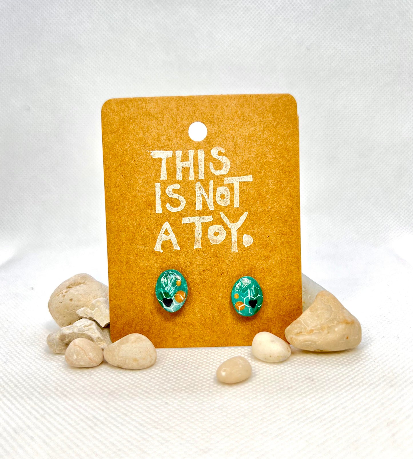 Abstract Turquoise Earrings with Gold Shimmer
